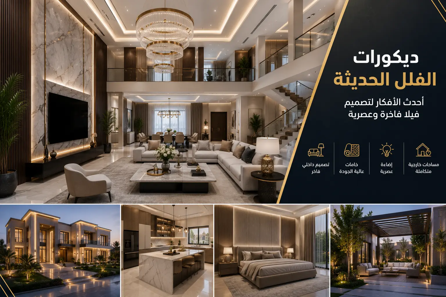 ديكورات الفلل الحديثة: أحدث الأفكار لتصميم فيلا فاخرة وعصرية